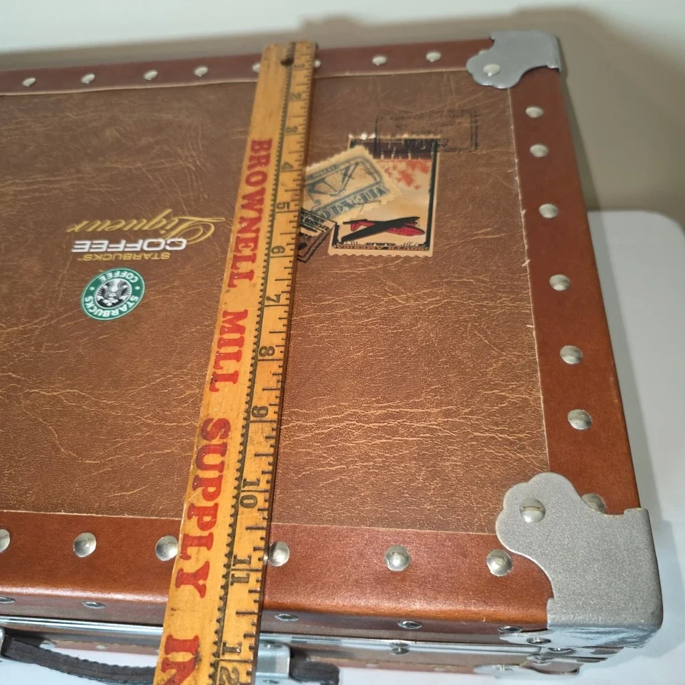 Rare Vtg Starbucks Coffee Liqueur Promotional Style Steamer Trunk Display Case